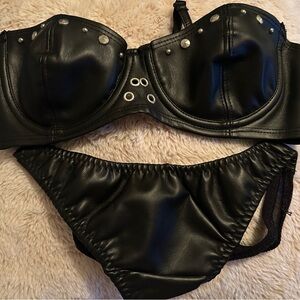 SOLD Frederick's of Hollywood Black Studded Bra Set